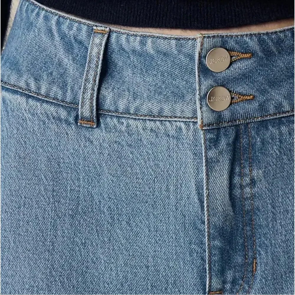 J. Crew Slim Wide Jean with Stacked Buttons CD884 Size 28